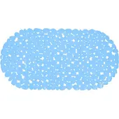 MSV Douche/bad anti-slip mat - badkamer - pvc - lichtblauw - 39 x 99 cm - Badmatjes