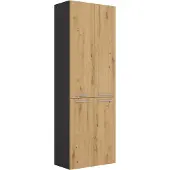 Top E Shop Topeshop NEL 1K DD ANT/ART KP Opbergkast voor de badkamer, grafietkleur, eikenhout