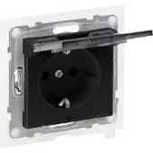 Legrand SEANO Schuko-stopcontact, SL, met verhoogde bescherming tegen aanraking, met klapdeksel, IP44, wit, 1 stuk.