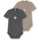 Normani Rompertje/body 'Tauranga' beige / antraciet / gemengde kleuren