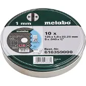 Metabo 10 Stuks 125 x 1 mm. Doorslijpschijf voor RVS geleverd in Opbergblik