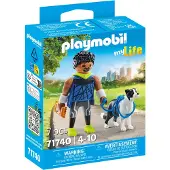Playmobil MijnLeven - Jogger met Border Collie - 71740 - 7 Onder - - OneSize - Speelgoedfiguren