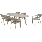 4SO Sienna Manolo dining tuinset 240x103xH75 cm 7 delig latte
