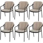4SO Manitoba stapelbare tuinstoel antraciet set van 6
