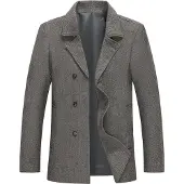 Allthemen Heren Wollen Dikke Coat - Slim Fit Overgangsjas - XXL