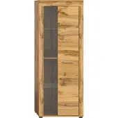 Xonox Home Vitrinekast Jam - 60x35x159cm - 1 Deur - Wotan Eik