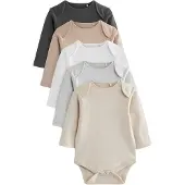 Next Rompertje/body 'Essential' beige / antraciet / grijs gemêleerd / wit