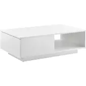 En.casa Salontafel Biskra met plank en lade 95x55x31 cm wit