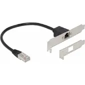 DeLOCK Network Extension Cable RJ45 Cat.5e 30 cm with Standard and Low Profile Slot Bracket