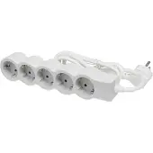 Legrand Flache Steckdosenleiste 5x Steckdose, 3 Meter Kabel weiss-grau 694563