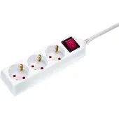 As Schwabe as-Schwabe stekkerdoos met 3 stopcontacten, schakelaar, 230V, 16A, 5 meter, meerwegstekkerdoos, IP20