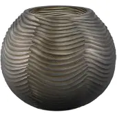 Ptmd Elichi Brown Round Glass Vase Low