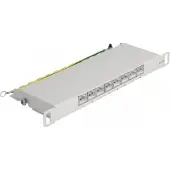 DeLOCK 10 inch patch panel | 8x RJ45 | CAT6a | STP | 0,5U | grijs
