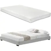 Corium Modern bedframe kunstleer met matras 140x200 wit