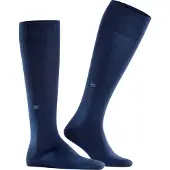 Burlington Leeds lang eenkleurig katoen wol kniekousen heren blauw - maat 40-46