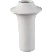 Ptmd Rinder White Matt Ceramic Wide Ring Vase High L