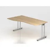 Hjh OFFICE PRO NANO 18 S - 180 x 100 Eiken/Zilver