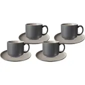 Ritzenhoff & Breker Kaffeetassen mit Untertassen Jasper 240 ml Set van 4