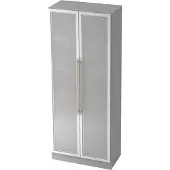Hjh OFFICE PRO SIGNA G 7100G RE - Grijs/Zilver Hoogte van de map | 5 OH Kast met matglazen deuren Rail handvat (kunststof)
