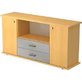 Hjh OFFICE PRO KAPA SB | Dressoir | met deuren + laden - Beuken Sideboard Greeplijst kunststof