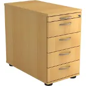 Hjh OFFICE PRO SIGNA SC50 BM - Rolcontainer Beuken Hout met 4 lades Metalen handgreep