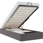 vidaXL Bedframe zonder matras 90x200 cm kunstleer grijs