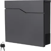 ML-Design Brievenbus met krantenvak 37x11x37 cm antraciet roestvrij staal
