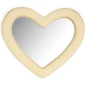Rivièra Maison Decoratieve spiegel hartje Beige - Heart Wandspiegel - Hars, Glas - (LxBxH) 35x5x30