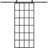 vidaXL Schuifdeur met beslagset 90x205 cm ESG glas zwart