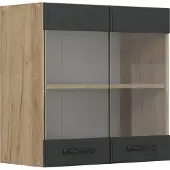 Vicco R-Line Glazen keukenkast – 60 cm Antraciet landhuis
