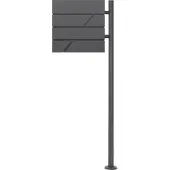 ML-Design Brievenbus op voet met krantenvak 37x37x11 cm antraciet incl. staander H:120 cm