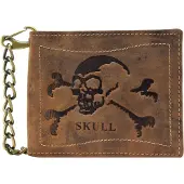 Greenburry Vintage Skull Portemonnee leer 12 cm braun