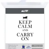 MSV Douchegordijn Keep Calm Zwart 180cm