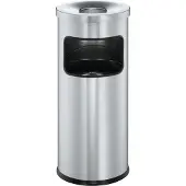 Probbax Staande asbak met vlamdovende deksel, zilver metallic