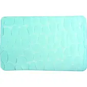 MSV Badkamerkleedje/badmat tapijt - kiezel motief - vloermat - lichtblauw - 50 x 80 cm - laagpolig - Badmatjes