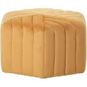 Beliani MURIETTA - Poef - Mosterdgeel - 53 cm - Fluweel