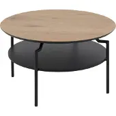 Ebuy24 Gold salontafel Ø80 cm zwart.