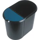 Helit Duo System - Papierkorb - 29 L - Mülltrennung H6103993 Prullenbak 29 l Kunststof Zwart, Blauw 1 stuk(s)
