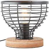 Brilliant Avia - Tafellamp - E27 max 1x40W - Zwart/Houtkleur