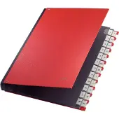 Leitz sorteermap, voor A4, alfabetisch, 26 waaiers, grijs karton, rood