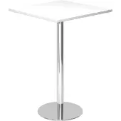Hjh OFFICE PRO BISTRO H88Q C - Systeem conferentietafel Wit 80 x 80 Chroom