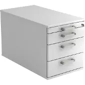 Hjh OFFICE PRO SIGNA TC30 CE - Rolcontainer Wit Hout met 3 lades Chrome metaal handgreep