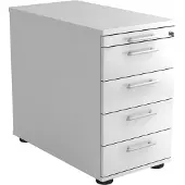 Hjh OFFICE PRO SIGNA SC50 RE - Rolcontainer Wit Hout met 4 lades Rail handvat (kunststof)