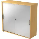 Hjh OFFICE PRO BETA 1753S - Beuken/Zilver Hoogte van de map | 3 OH Schuifwandkast Greeplijst kunststof