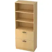 Hjh OFFICE PRO SIGNA G 7300 SG - Esdoorn Hoogte van de map | 5 OH Kast met ophangsysteem ( afsluitbaar) Greeplijst kunststof