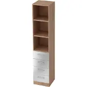 Hjh OFFICE PRO SIGNA G 7600 RE - Walnoot/Zilver Hoogte van de map | 5 OH Kast met 4 lades Rail handvat (kunststof)