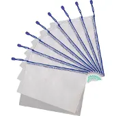 Djois opbergtas met ritssluiting A4 - 330x240mm - PVC - blauw - pak 8 stuks