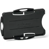 Durable Duurzame Eco badgehouder, voor 2 kaarten, 10 stuks, staand of liggend formaat, B 54 x H 87 mm, gerecycled plastic, zwart