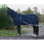 QHP Tuigvliegendeken Met Hals Blauw - 115/155