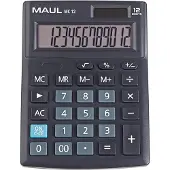 MAUL Bureaurekenmachine MC12, 12 cijfers, ergonomisch, werkt op zonne-energie en batterij, B 103 x D 137 x H 31 mm, zwart